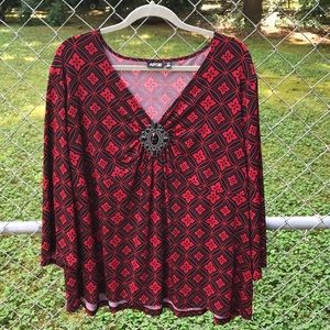 Apt 9 black and red blouse
